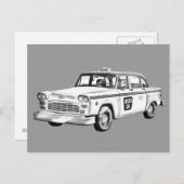 タク市松模様にシャブイラストレーション ポストカード (正面/裏面)