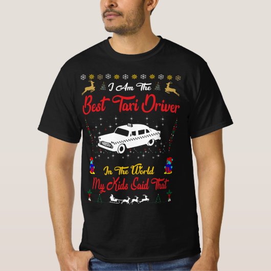 タク最高のシー運転士のクリスマス Tシャツ (正面)