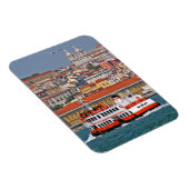 タグス川の古いフェリーとリスボンビュー マグネット (右側)