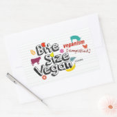 タグラインシール付きバイトビーガン 長方形シール (封筒)