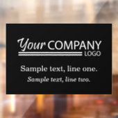 タグライン付き基本的なブラックビジネスロゴの看板ディスプレイ ウィンドウサイン (シート2)