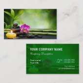 タケおよび蝋燭のセラピー 名刺 (正面/裏面)