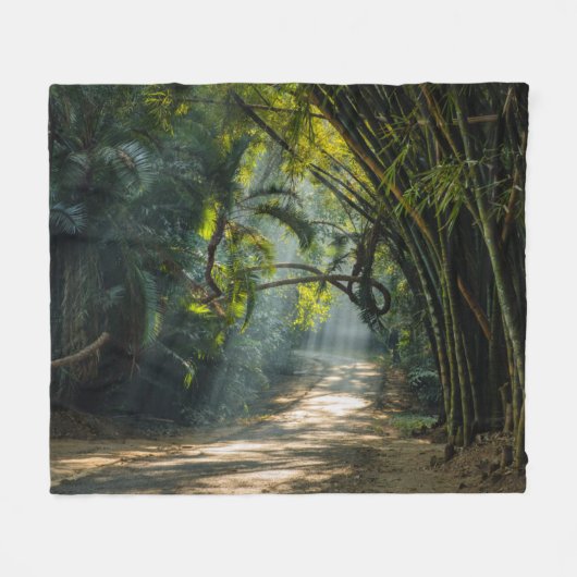 タケの列 フリースブランケット (正面(横))