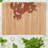 タケの赤いドラゴンは好みます キッチンタオル (折り畳み)