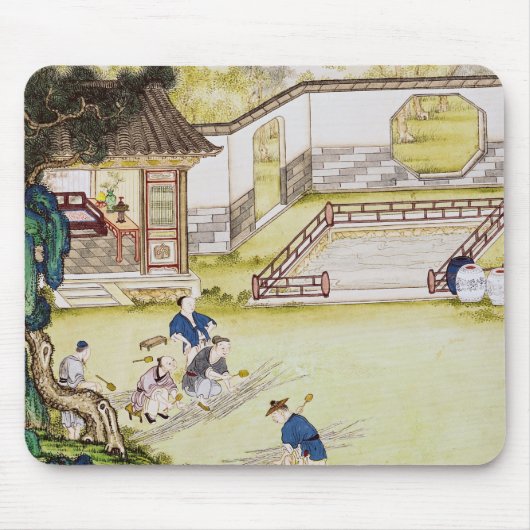 タケを紙を作るために集めること マウスパッド (正面)