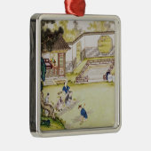 タケを紙を作るために集めること メタルオーナメント (右)