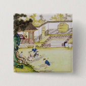 タケを紙を作るために集めること 缶バッジ (正面)