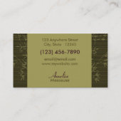 タケサロンまたはスパの名刺 名刺 (裏面)