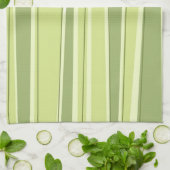タケシルエットのストライプのな緑タオル キッチンタオル (折り畳み)