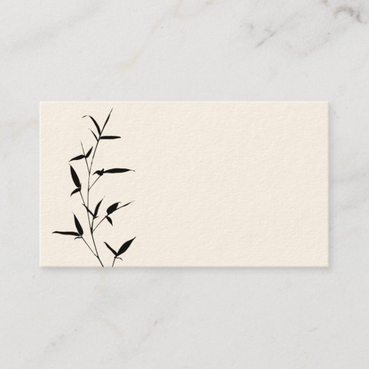 タケシルエットの背景のテンプレートのブランクの黒 名刺 (正面)