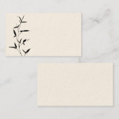 タケシルエットの背景のテンプレートのブランクの黒 名刺 (正面/裏面)