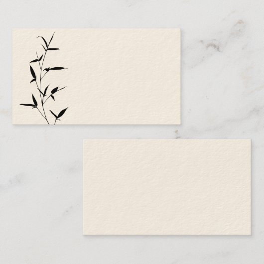 タケシルエットの背景のテンプレートのブランクの黒 名刺 (正面/裏面)