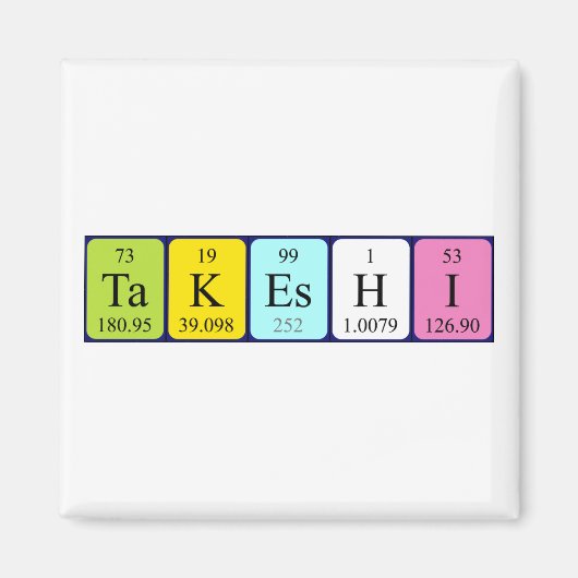 タケシ周期表名磁石 マグネット (正面)