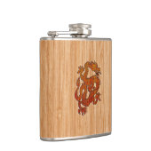 タケスタイルの赤い東洋のドラゴン フラスク (右)