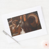 タケダックハト感謝祭長方形S 長方形シール (封筒)