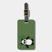 タケパンダの緑の荷物のラベル ラゲッジタグ (正面縦)