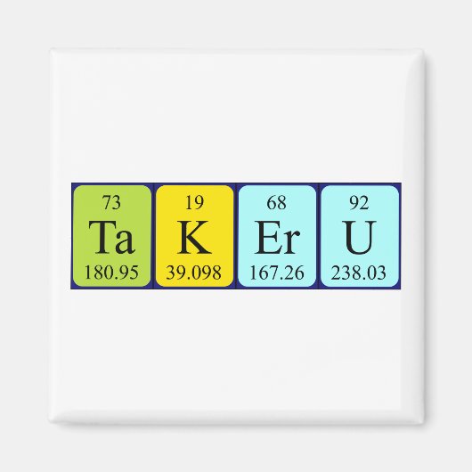タケル周期表名磁石 マグネット (正面)