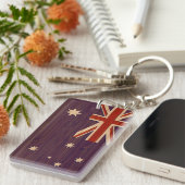 タケ一見及び刻まれたオーストラリアのオーストラリア人の旗 キーホルダー (正面右)