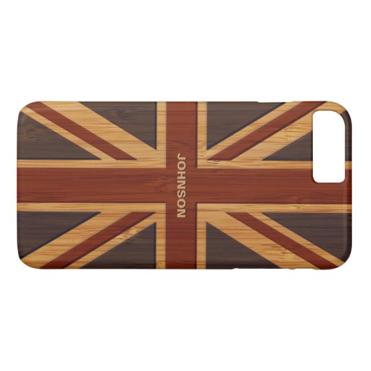 タケ一見及び刻まれたヴィンテージのイギリスの旗の英国国旗 Case-Mate iPhoneケース (裏面(横))