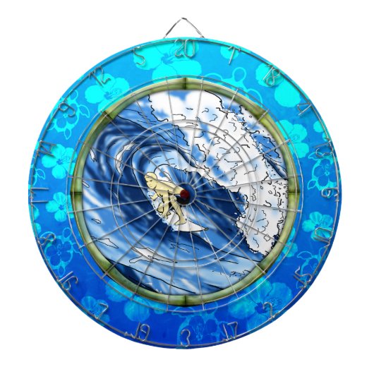 タケ円のサーファー ダーツボード (正面)