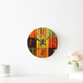 タケ壁の芸術のポップアートのヤモリは設計します ラウンド壁時計 (ホーム)