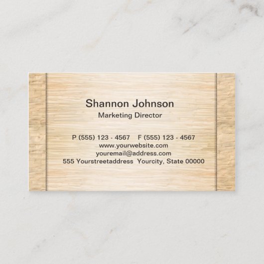 タケ木製の背景 名刺 (裏面)