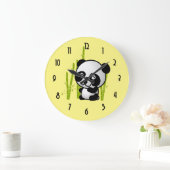 タケ果樹園のかわいい白黒パンダくま ラージ壁時計 (ホーム)