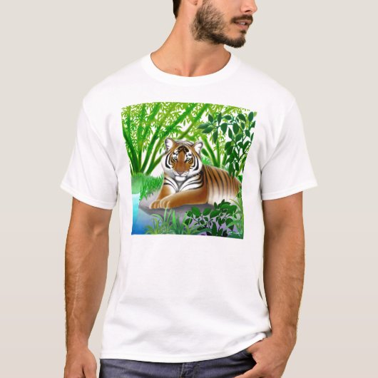 タケ森林Tシャツのトラ Tシャツ (正面)