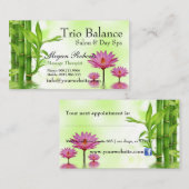 タケ水はすマッサージのサロンのスパ 予約カード (正面/裏面)