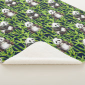 タケ水彩画パターンを持つパンダ シェルパブランケット (3/4)