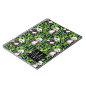 タケ水彩画パターン|モノグラムを持つパンダ ノートブック (左側)