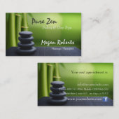 タケ禅はスパのスキンケアのマッサージのサロンに投石します 予約カード (正面/裏面)