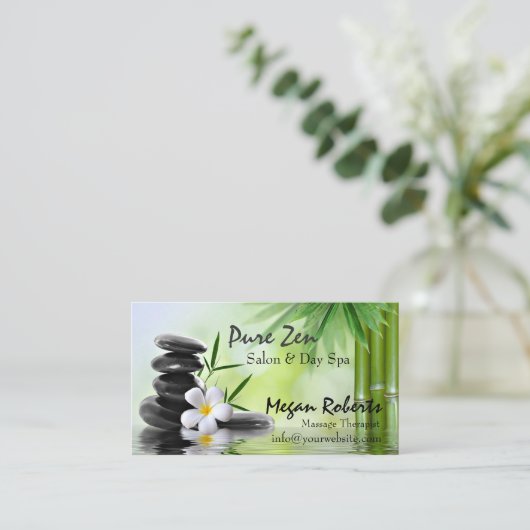 タケ禅はスパのスキンケアのマッサージのサロンに投石します 予約カード (スタンド正面)