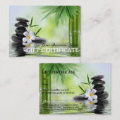 タケ禅は霊気のスパのサロンのギフト券に投石します 割引カード (正面/裏面)