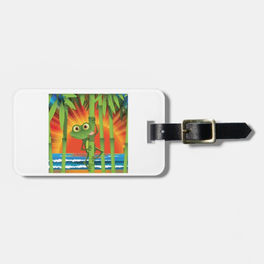 タケ荷物のラベルのカエル ラゲッジタグ (正面横)