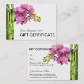 タケ蘭のスパのサロンのギフト券 割引カード (正面/裏面)