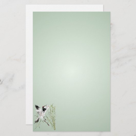 タケ静止したの1つのクレーン 便箋 (正面/裏面)