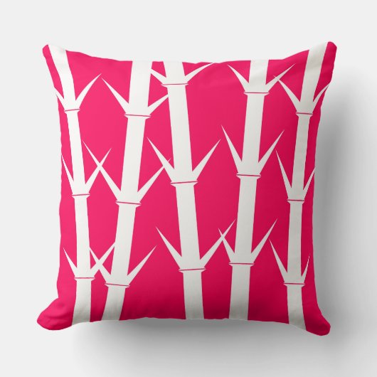 "タケ"を-白か明るい赤紫色および明るい赤紫色または白置いて下さい クッション (正面)