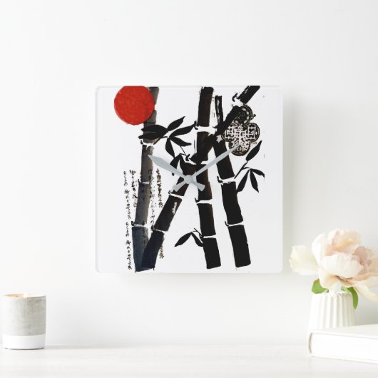 タケ スクエア壁時計 (ホーム)