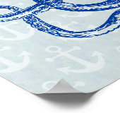 タコいかりロードボーダーブルーヴィンテージ航海のブルー ポスター (角)