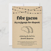 タコおむつパーティーメンおもしろいズパパシャワー招待状 招待状 (正面)