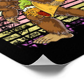 タコおもしろいを持つビッグフット ポスター (角)