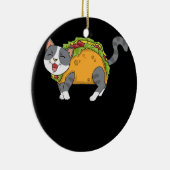 タコおもしろいキャットメキシコ料理男女の子供の若者 セラミックオーナメント (右)