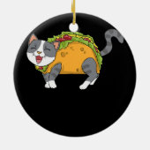 タコおもしろいキャットメキシコ料理男女の子供の若者 セラミックオーナメント (裏面)