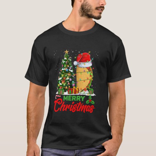 タコおもしろいクリスマスツリーがメキシコの食の愛を灯す Tシャツ (正面)