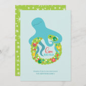 タコおもしろいクリスマス シーズンカード (正面/裏面)