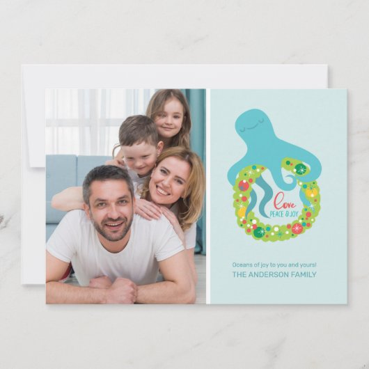 タコおもしろいクリスマス シーズンカード (正面)