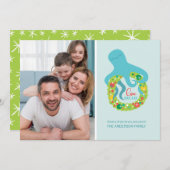 タコおもしろいクリスマス シーズンカード (正面/裏面)