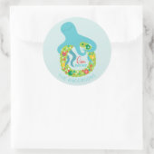 タコおもしろいクリスマス ラウンドシール (バッグ)