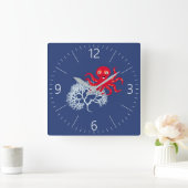 タコおもしろいコ スクエア壁時計 (ホーム)